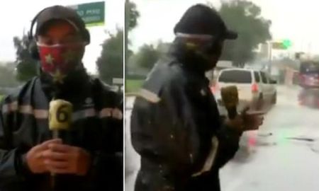 Video viral: periodista fue mojado por culpa de un colectivo en plena transmisión en vivo. Video viral: periodista fue mojado por culpa de un colectivo en plena transmisión en vivo.