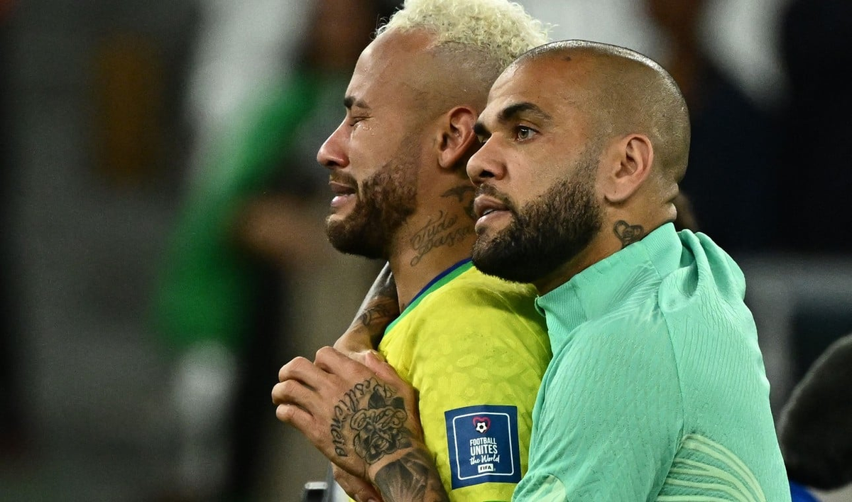 El incontrolable llanto de Neymar después de la eliminación de Brasil.