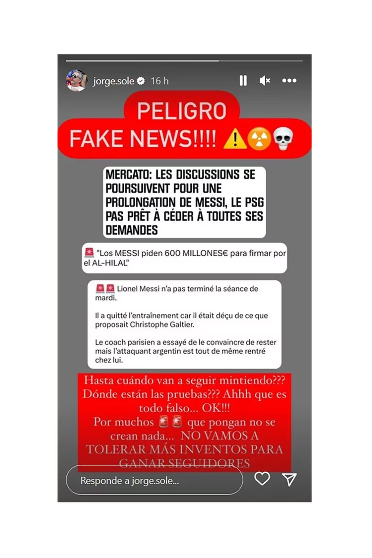 El duro mensaje del padre de Lionel Messi en sus redes sociales