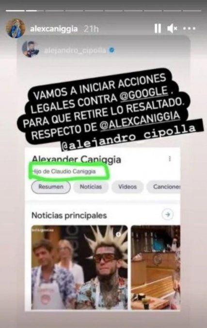 Alex Caniggia no para de dar de qué hablar