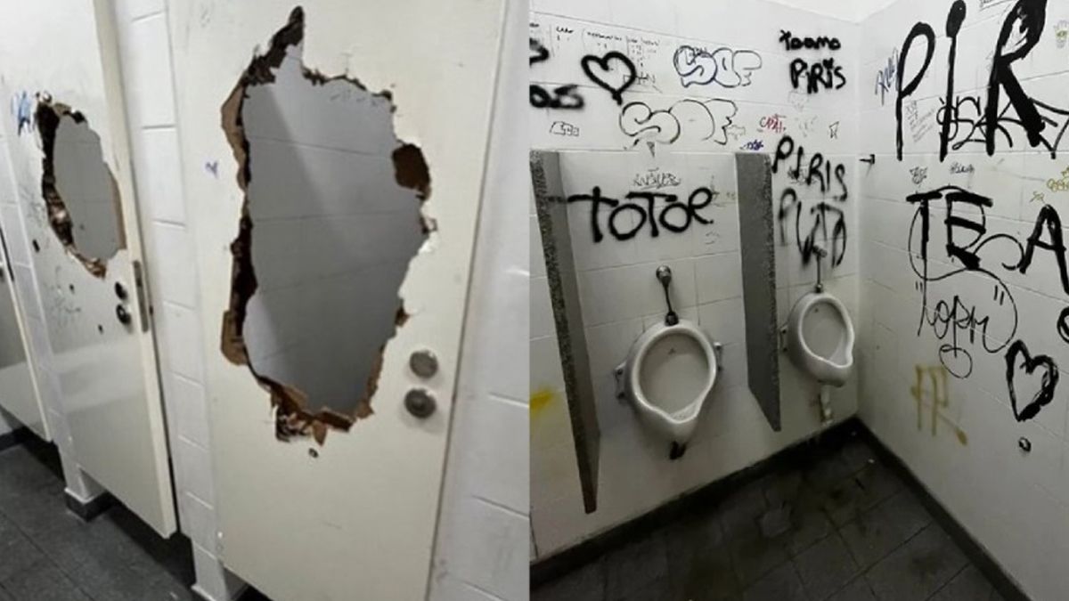 Indignación por los destrozos en los baños del Mariano Acosta.