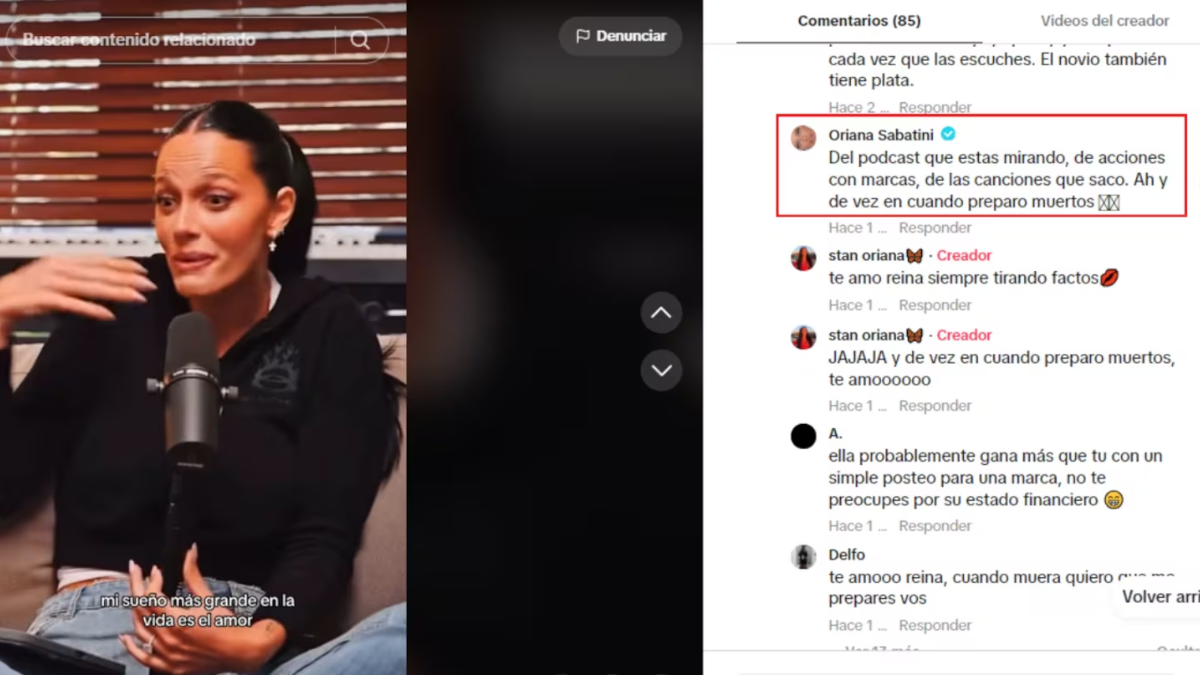 A través de su cuenta en TikTok, Oriana Sabatini reveló de qué vive. A través de su cuenta en TikTok, Oriana Sabatini reveló de qué vive.