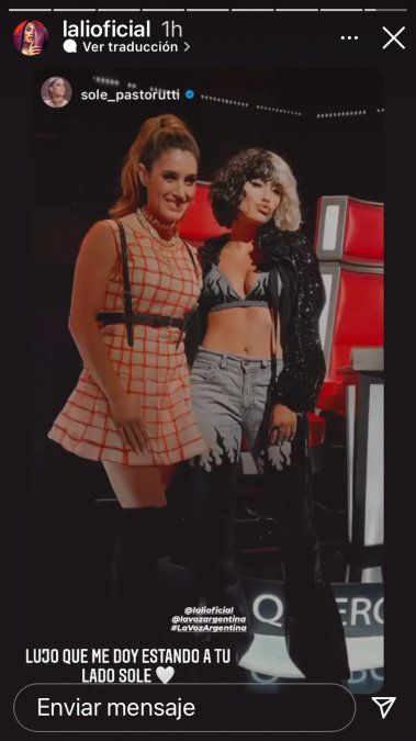 Lali sorprendió a la Sole con su look.