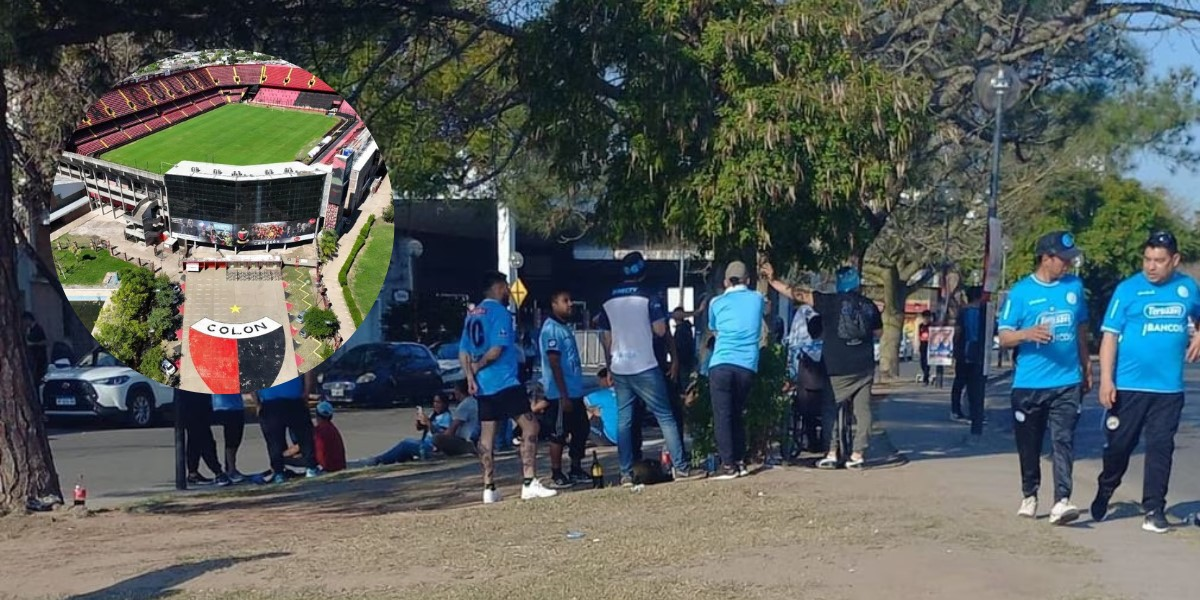Hinchas de Belgrano en Santa Fe para el partido de Copa Argentina ante San Lorenzo.