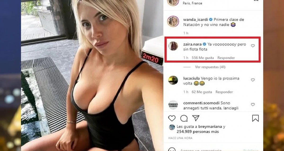 Wanda Nara se mostró feliz en su primera clase de natación pero le criticaron el atuendo