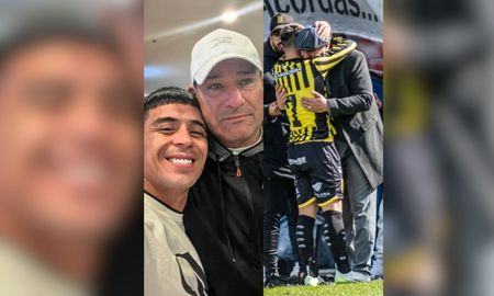 Brian Fernández y el Indio Bazán Vera se despidieron de manera emotiva, luego de que el futbolista parta rumbo a Chile. Brian Fernández y el Indio Bazán Vera se despidieron de manera emotiva, luego de que el futbolista parta rumbo a Chile.