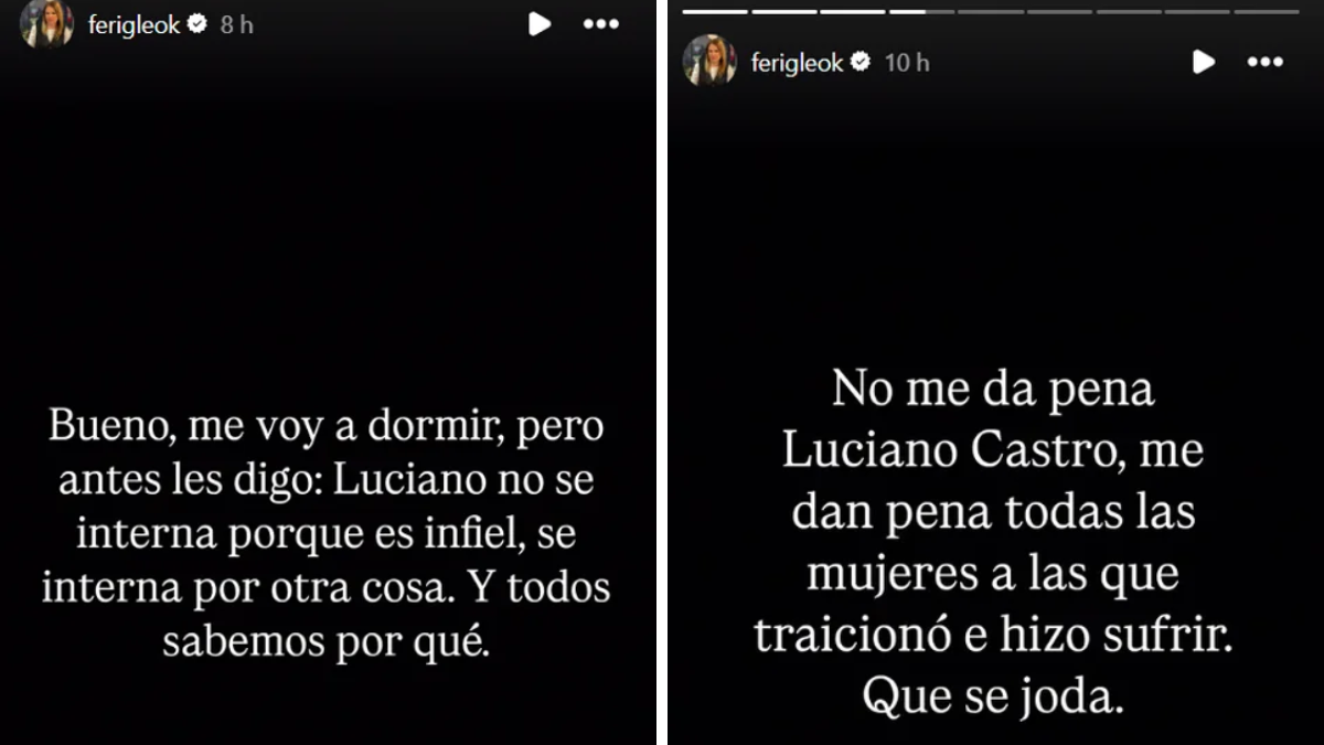 Fernanda Iglesias lapidaria con Luciano Castro.