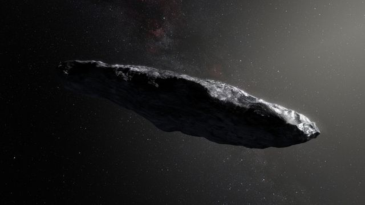 Una recreación artística de "Oumuamua". 