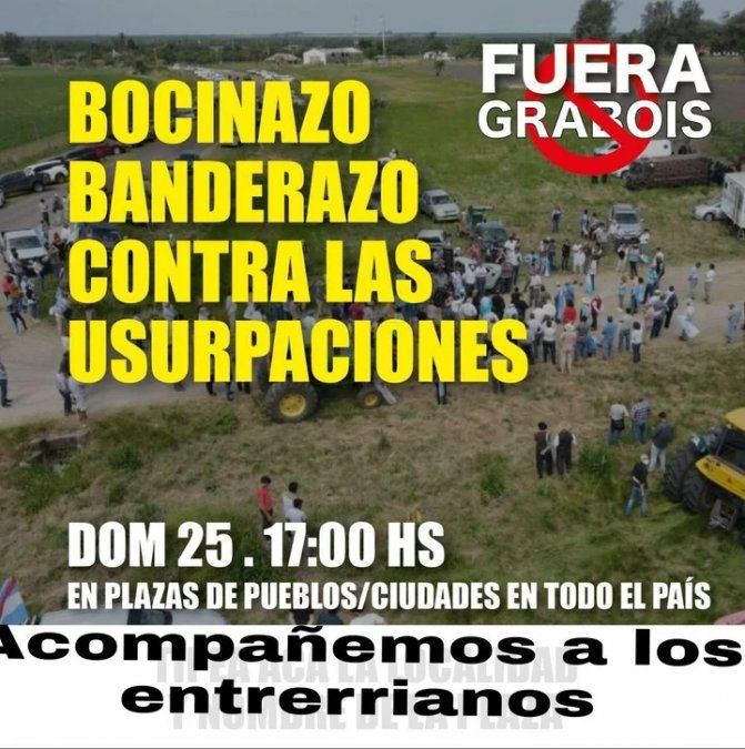 Las consignas para hacerse sentir en todo el país por el caso Etchevehere fueron difundidas por internet