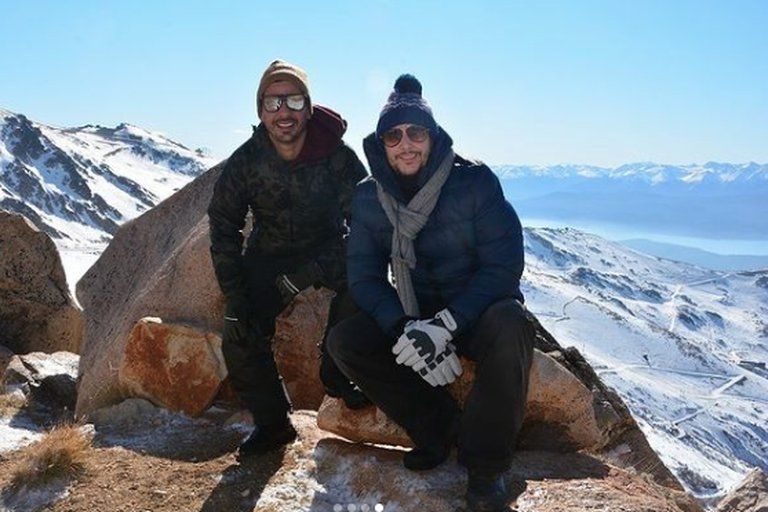 Rodrigo Lussich y Juan Pablo Kildoff disfrutan en Bariloche.