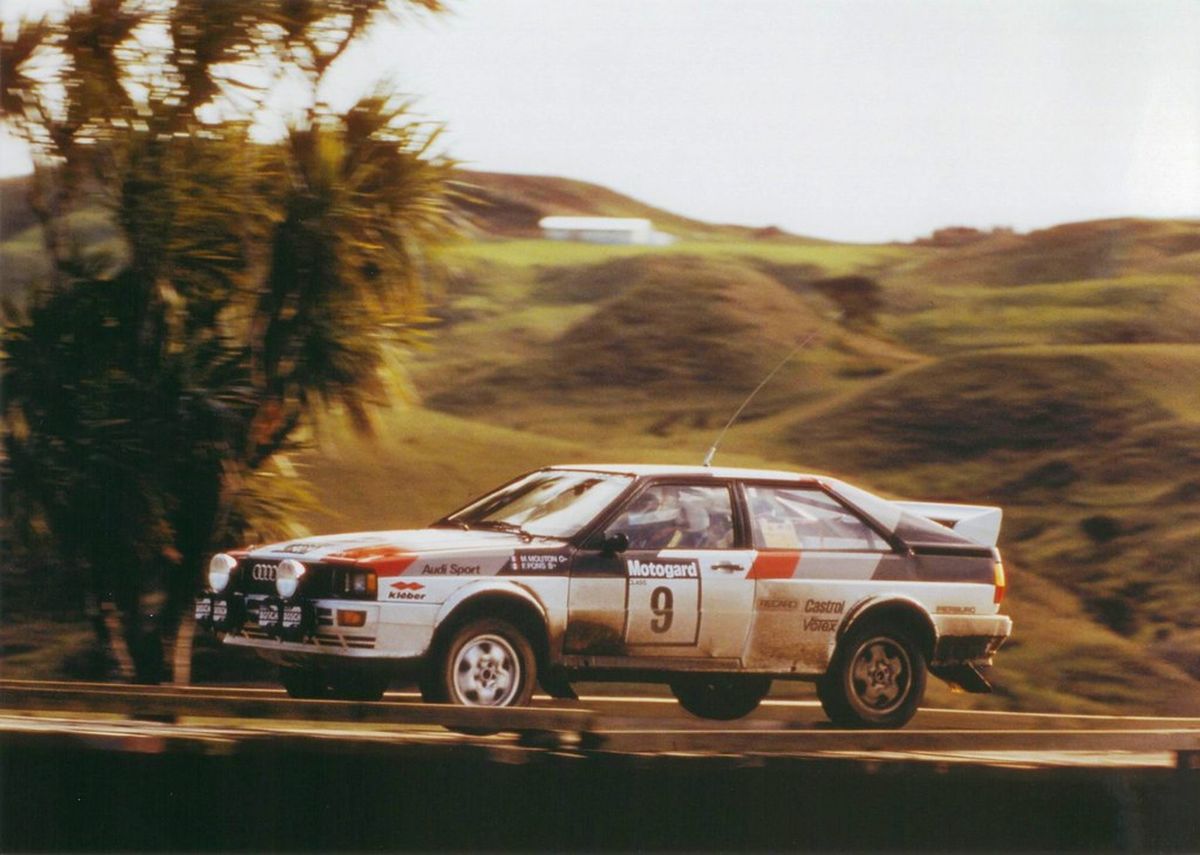 En la temporada de 1982, Michele sostuvo una dura lucha por el título del Mundo con el alemán Walter Röhrl (Opel Ascona 400). Ese año y, con un Audi Quattro (en la foto, en Nueva Zelanda), Mouton ganó los rallies de Portugal, Acrópolis (Grecia), y Brasil. En la temporada de 1982, Michele sostuvo una dura lucha por el título del Mundo con el alemán Walter Röhrl (Opel Ascona 400). Ese año y, con un Audi Quattro (en la foto, en Nueva Zelanda), Mouton ganó los rallies de Portugal, Acrópolis (Grecia), y Brasil.