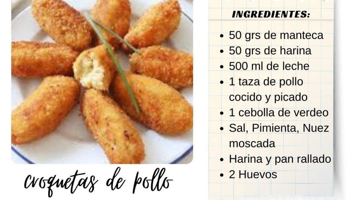 Los ingredientes necesarios para hacer estas croquetas de pollo en casa. Los ingredientes necesarios para hacer estas croquetas de pollo en casa.