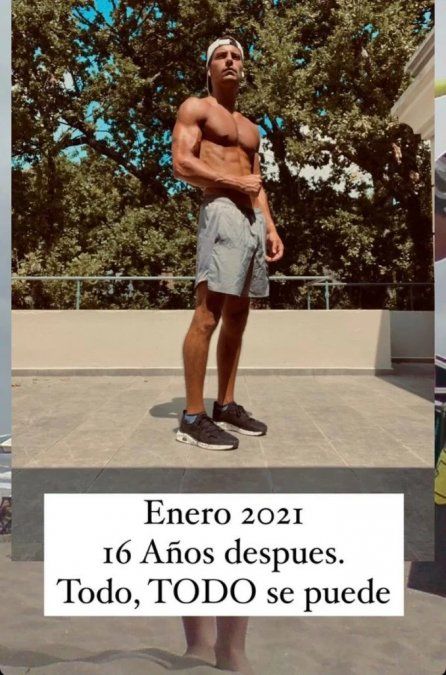 El joven de 23 años compartió un antes y un después. Foto: Instagram 