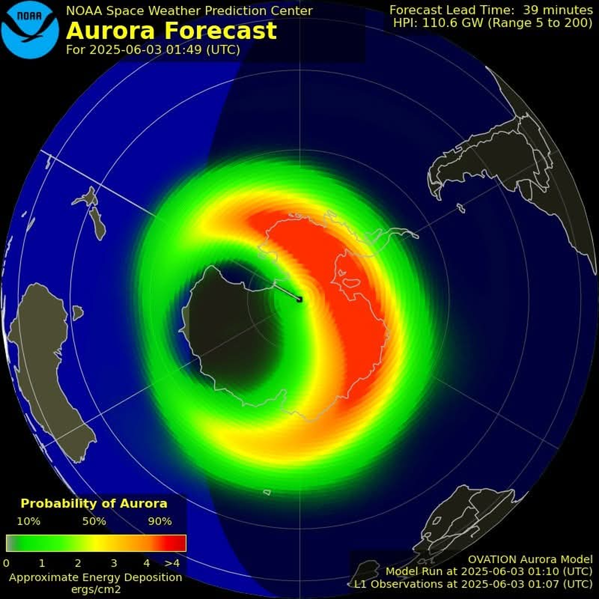 La Antártida tuvo auroras estos días y podrían continuar viéndose. La Antártida tuvo auroras estos días y podrían continuar viéndose.