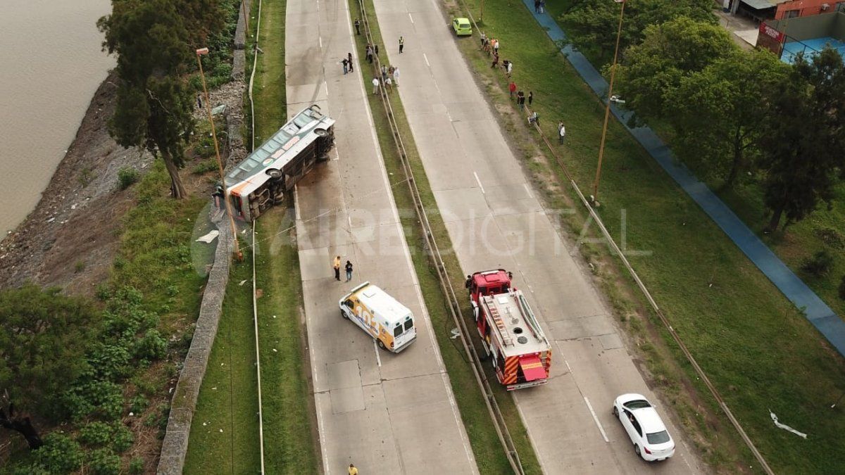 El vuelco del micro en las im&aacute;genes capturadas por un drone.&nbsp;