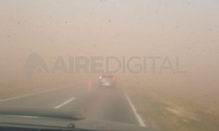 En la Autovía 19, la visibilidad se vió reducida por el polvo y las fuertes ráfagas de viento. En la Autovía 19, la visibilidad se vió reducida por el polvo y las fuertes ráfagas de viento.