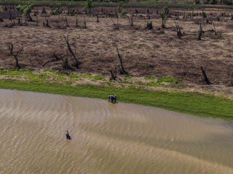 Un accidente entre dos embarcaciones en el río Paraná, que causó el naufragio de una de las naves hace ya casi 80 años, es el curioso origen del proceso de formación de la isla Los Mástiles, situada frente a la ciudad santafesina de Granadero Baigorria, y sobre la que ambientalistas de la zona piden por estos días que sea declarada ´reserva protegida´ luego de verse afectada por las últimas quemas en el humedal. Foto: Télam