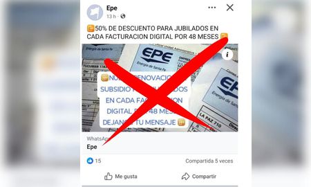 Desde la EPE advirtieron que circulan publicaciones en redes sociales con descuentos para el pago de la boleta, pero se trata de información falsa. Desde la EPE advirtieron que circulan publicaciones en redes sociales con descuentos para el pago de la boleta, pero se trata de información falsa.