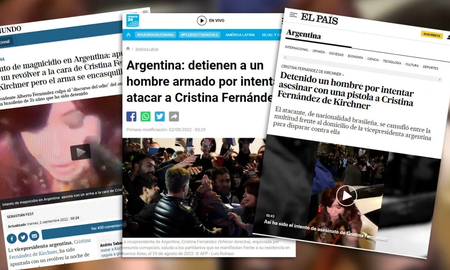 El ataque a Cristina Fernández, en la web de los principales diarios de Europa El ataque a Cristina Fernández, en la web de los principales diarios de Europa