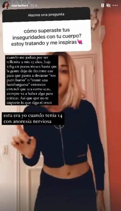 Marta Fort respondió preguntas en Instagram.