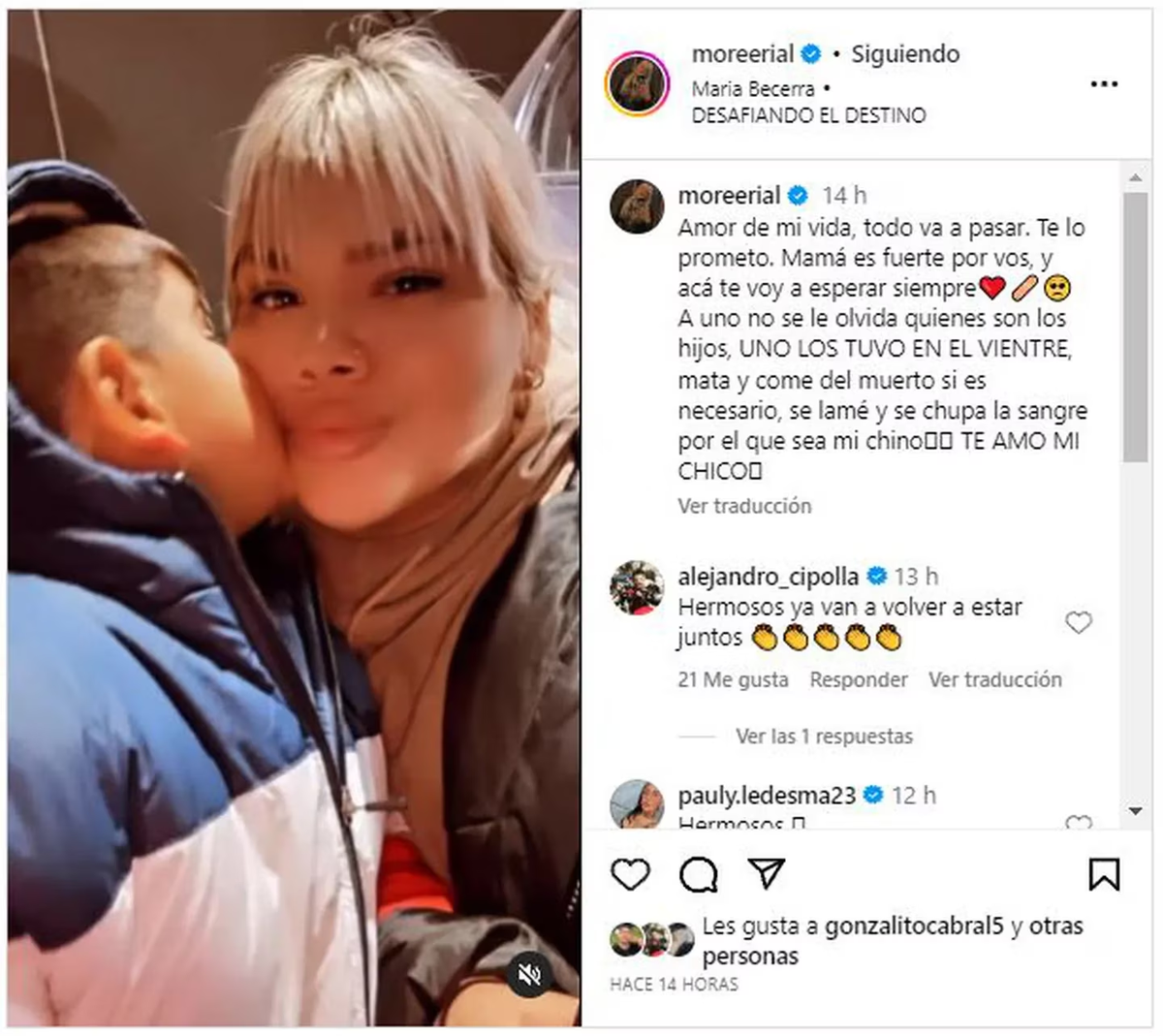 La llamativa frase de More Rial en medio de la pelea con su ex. La llamativa frase de More Rial en medio de la pelea con su ex.