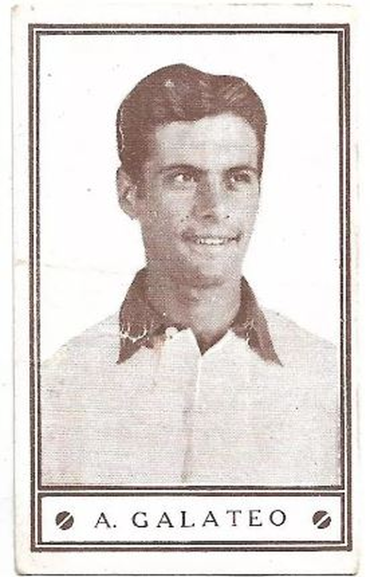 Figurita de Alberto Galateo en la década de 1940. Foto: Docufilm