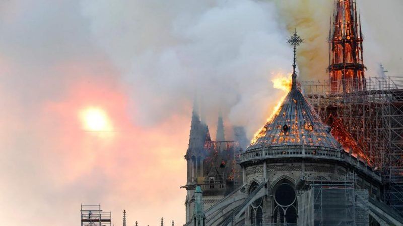 El 15 de abril del 2019 se incendió la Catedral de Notre Dame