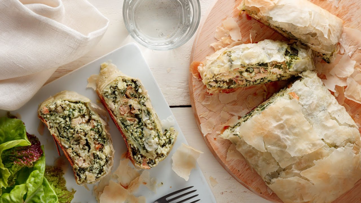 La receta de solo 4 pasos para hacer el mejor strudel de espinaca y pollo