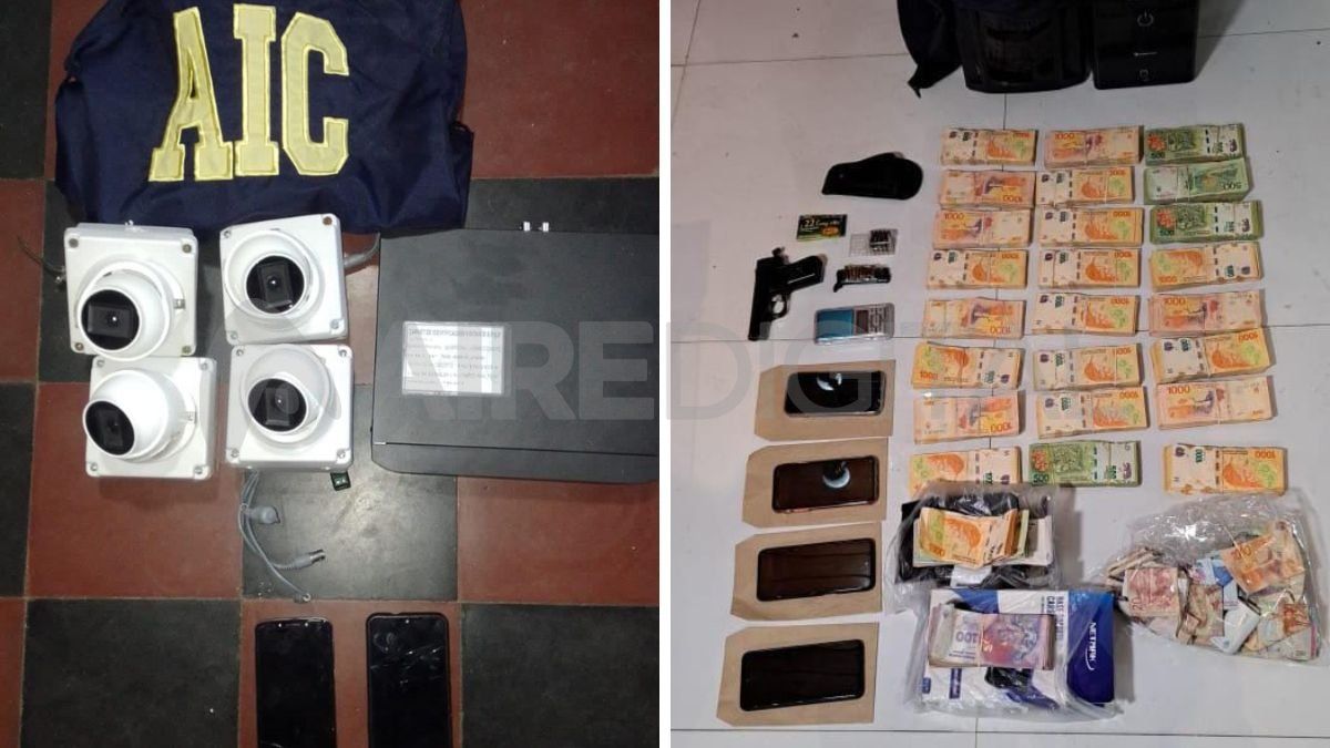 Dinero, armas, celulares y uniformes policiales, parte de lo secuestrado en los allanamientos. Dinero, armas, celulares y uniformes policiales, parte de lo secuestrado en los allanamientos.