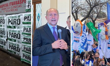Paro total en Santa Fe: docentes, médicos y estatales reclaman a Omar Perotti por paritarias. Paro total en Santa Fe: docentes, médicos y estatales reclaman a Omar Perotti por paritarias.