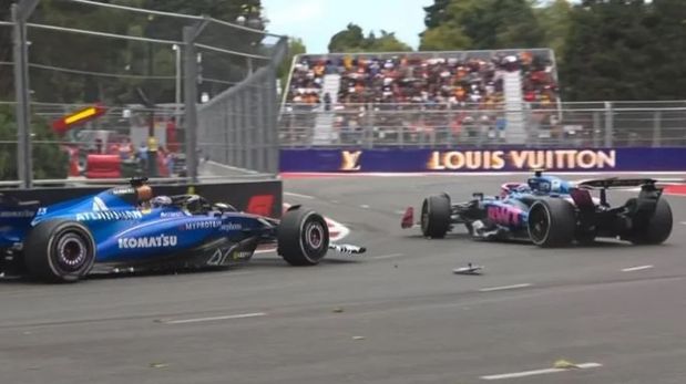 Así fue el choque entre Albon y Colapinto, que dejó al argentino muy por debajo del puesto en que el estaba hasta ese momento.