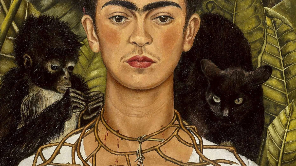 Autorretrato con collar de espinas y colibrí de Frida Kahlo