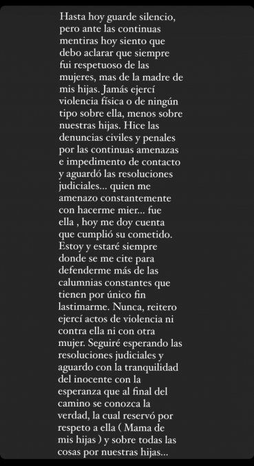 El mensaje de Matías Defederico contra Cinthia Fernández, luego de que la bailarina cuente un trágico episodio de violencia. 