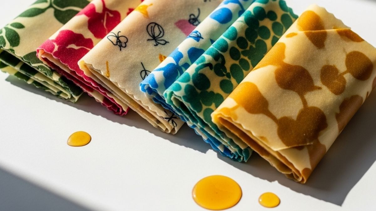 Envolturas de cera de abeja, también conocidas como bee wraps. Envolturas de cera de abeja, también conocidas como bee wraps.