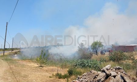 El fuego se desarrolla a un costado del sector oeste del ingreso a la localidad costera, por calle Demetrio Gómez El fuego se desarrolla a un costado del sector oeste del ingreso a la localidad costera, por calle Demetrio Gómez