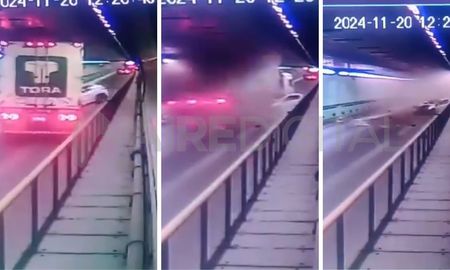 Una cámara de video en el interior del túnel Subfluvial registró el momento del accidente Una cámara de video en el interior del túnel Subfluvial registró el momento del accidente
