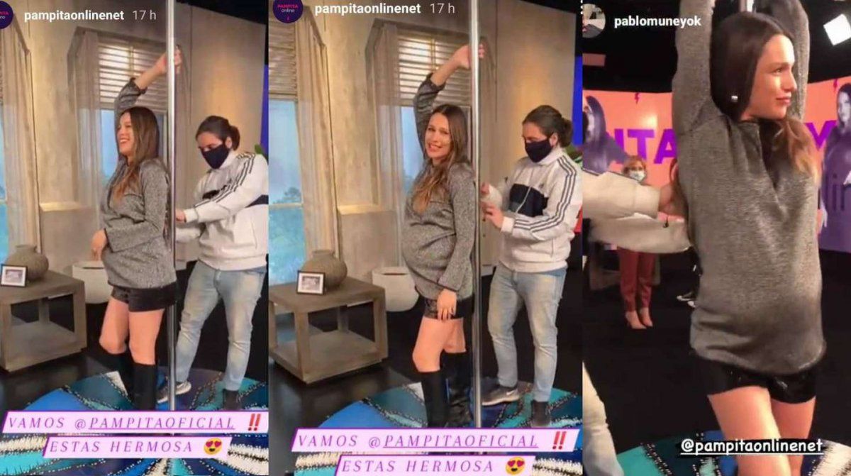 Pampita intentó bailar.