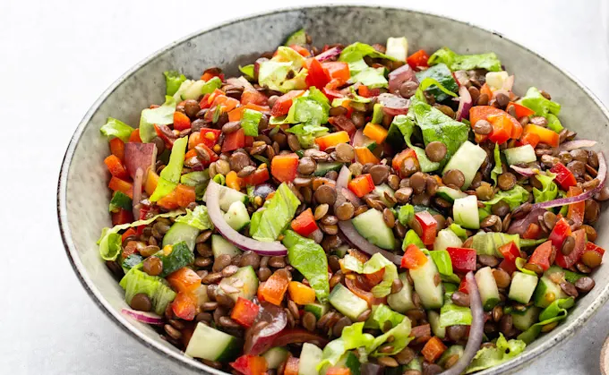Ensalada de lentejas rápida y saludable.