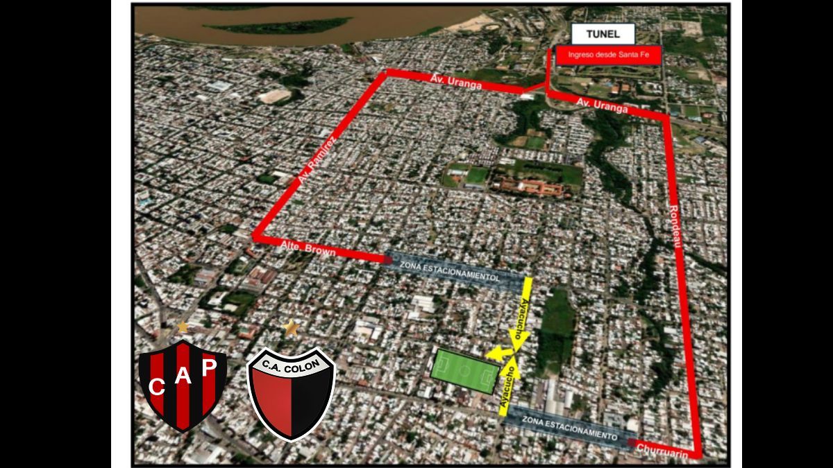 Atento Colón a los ingresos a Paraná y al estadio de Patronato.