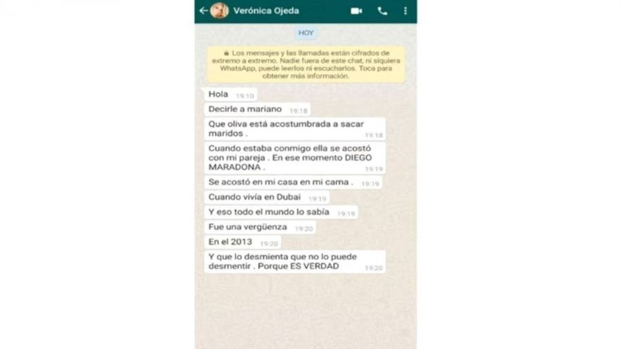 Así describió Verónica Ojeda a Rocío Oliva. 