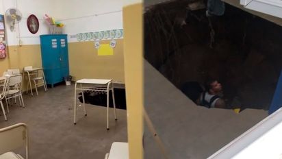 Susto en Sunchales: un socavón se abrió en plena aula durante el inicio de clases