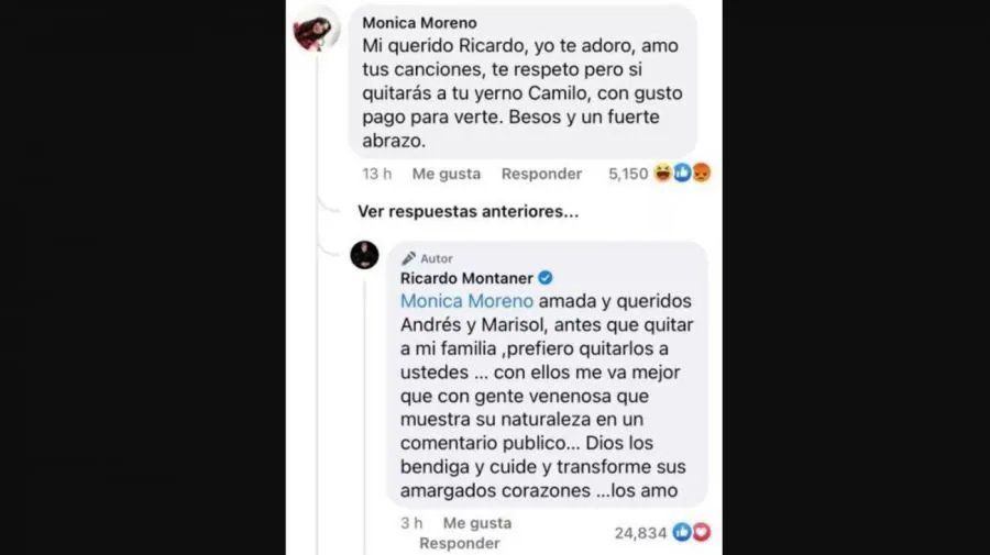 Ricardo Montaner defendió a Camilo.
