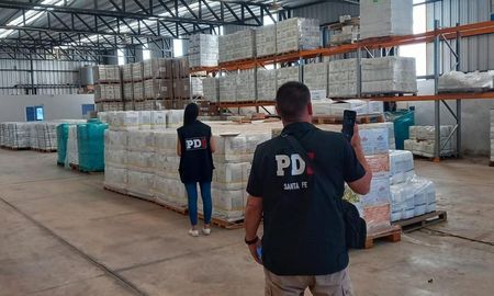 El allanamiento se realizó en un depósito ubicado en el Parque Industrial de Sauce Viejo. El allanamiento se realizó en un depósito ubicado en el Parque Industrial de Sauce Viejo.