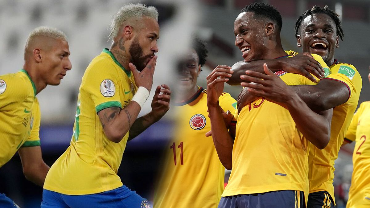 Brasil y Colombia juegan este miércoles por la Copa América a partir de las 21 de Argentina.
