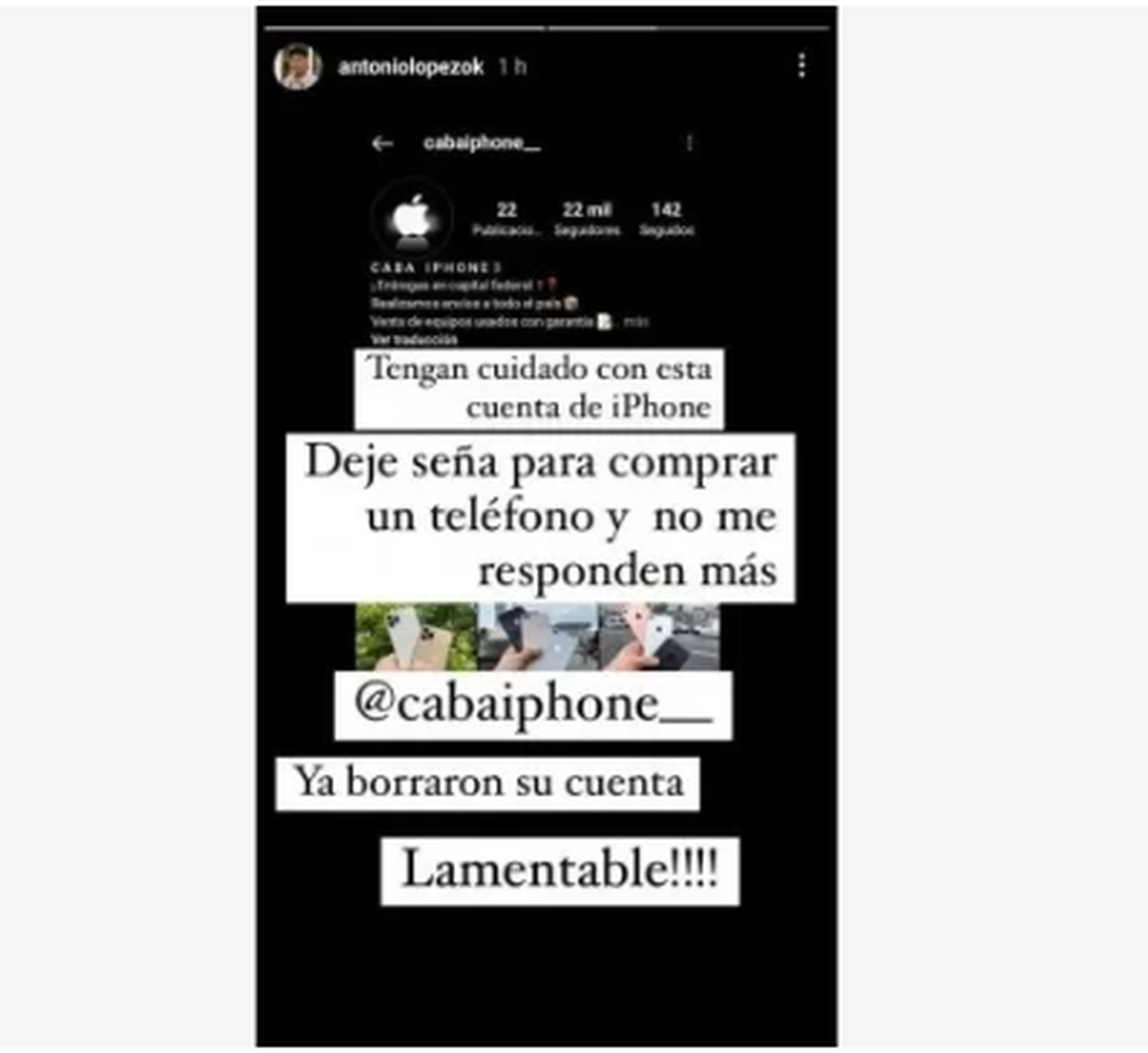 Antonio López, de MasterChef, denunció a una cuenta de Instagram por estafarlo y haberle robado dinero.
