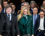 El presidente Javier Milei sale del Tedeum rumbo a Casa Rosada. El presidente Javier Milei sale del Tedeum rumbo a Casa Rosada.