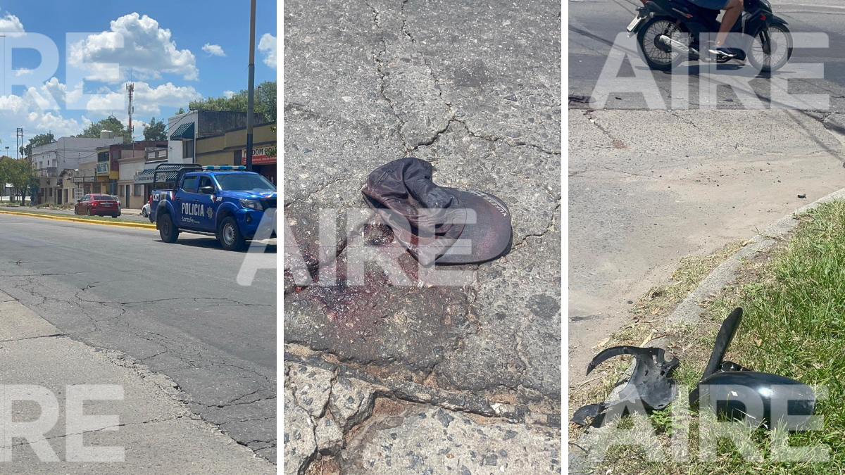 Accidente en barrio Fomento 9 de Julio: un motociclista resultó herido tras chocar con una camioneta