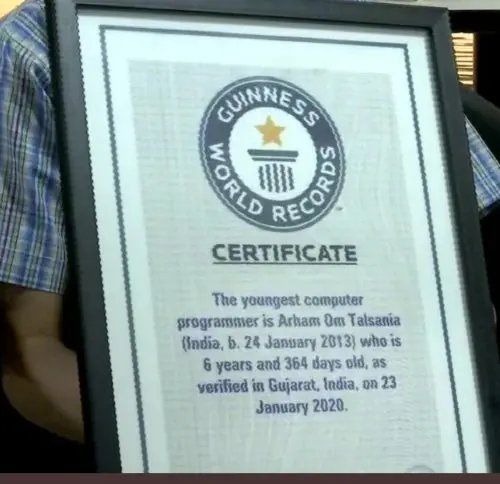 El certificado del récord Guiness.