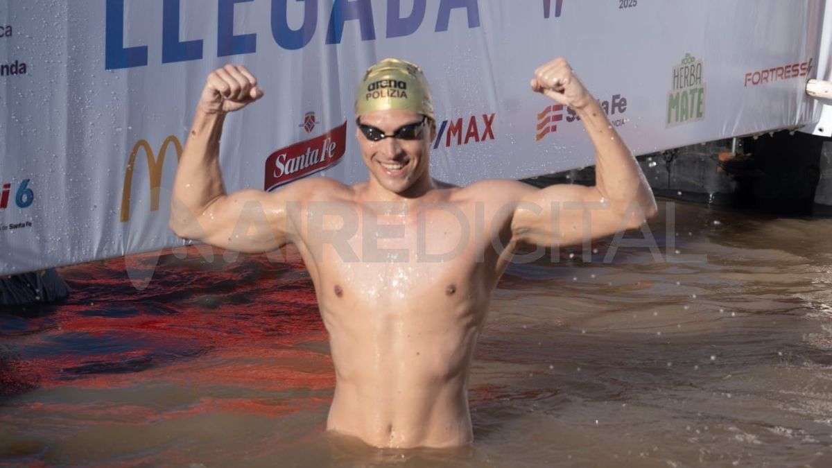 Alessio Occhipinti fue el primero en tocar el pontón de llegada y se transformó en el ganador de la edición N° 47 de la Maratón Santa Fe-Coronda.