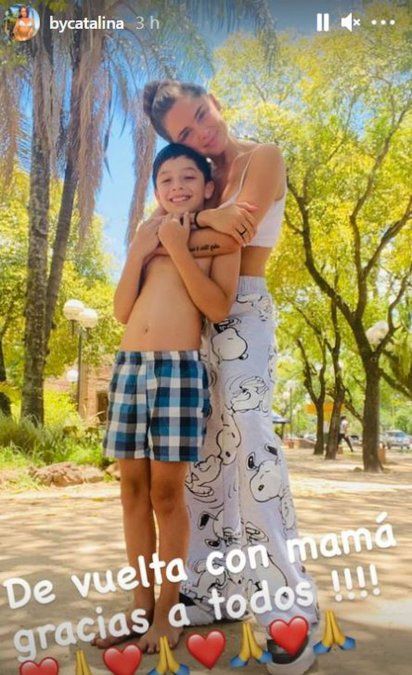 Catalina se reencontró con su hijo y el alma le volvió al cuerpo.